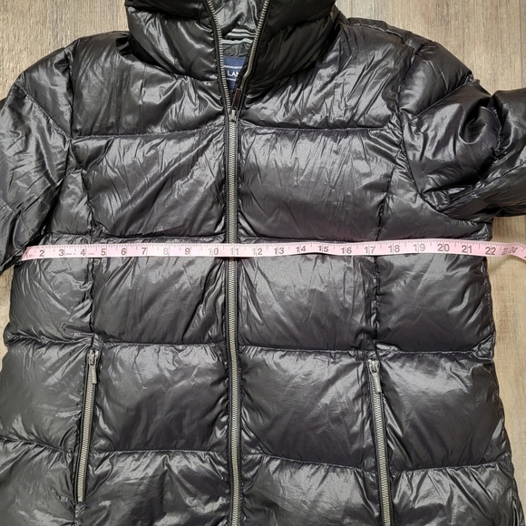Lands End Mid Length Down Filled Coat Black Puffer Sz L/P 14-16 Zip Up NWOT - Picture 9 of 12